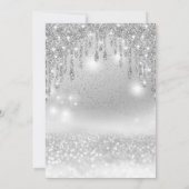 Invitation Adorable robe bleu argent gouttes d'ombre dans (Dos)