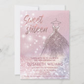 Invitation Adorable robe charmant brillant brillant ombre (Devant)