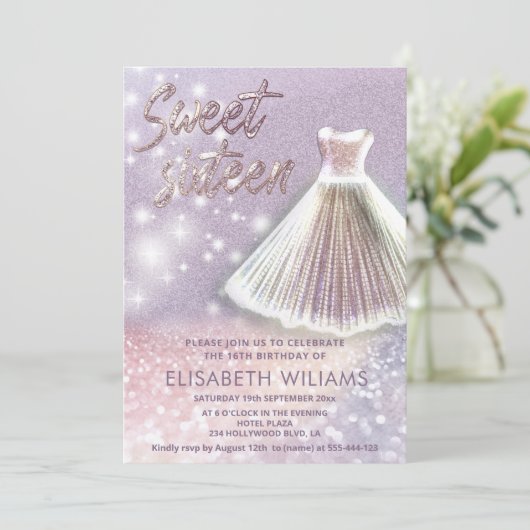 Invitation Adorable robe charmant brillant brillant ombre i i (Debout devant)