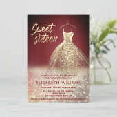 Invitation Adorable robe or charmant glittery ombre (Debout devant)