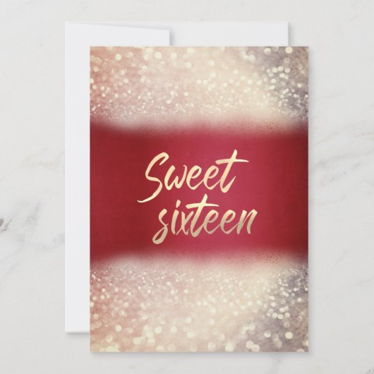 Invitation Adorable robe or charmant glittery ombre (Dos)