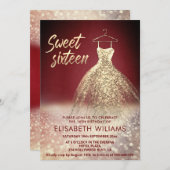 Invitation Adorable robe or charmant glittery ombre (Devant / Derrière)