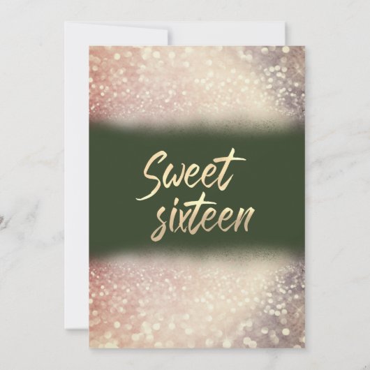 Invitation Adorable robe or charmant glittery ombre rouge i (Dos)