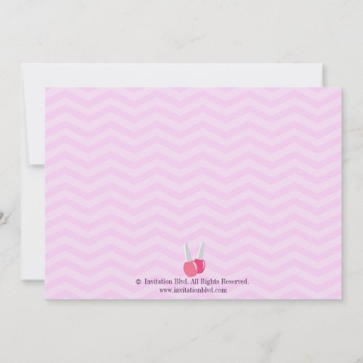 Invitation Adorable rose violet Spa Pampering fête d'annivers (Dos)