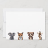 Invitation Adorable Safari forêt Animaux Anniversaire (Dos)