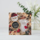 Invitation Adorable Santa Christmas Pregnancy Announcement (Debout devant)