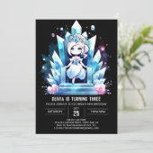 Invitation Adorable Simple Princesse Anniversaire (Debout devant)