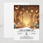 Invitation Adorable Simple Woodland Digital Anniversaire (Devant / Derrière)