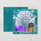 Invitation Adorable Sirène Ethnique Sous La Mer Anniversaire (Devant / Derrière)