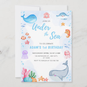 Invitation Adorable Sous La Mer Anniversaire