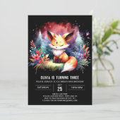 Invitation Adorable Sweet Fox Anniversaire numérique (Debout devant)