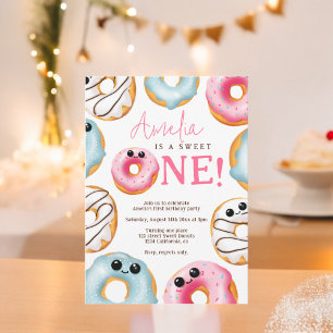 Invitation Adorable Sweet One mignon beignets 1er anniversair