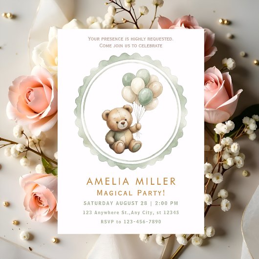 Invitation Adorable Teddy Bear Party