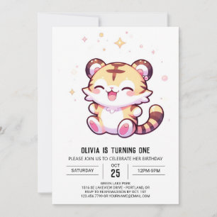 Invitation Adorable Tigre 1er Anniversaire