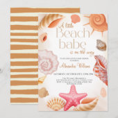 Invitation Adorable Un Petit Baby shower Bébé De Plage (Devant / Derrière)