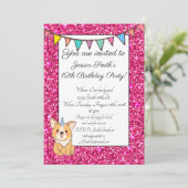 Invitation Adorable Unicorgi Parties scintillant Anniversaire (Debout devant)