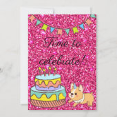 Invitation Adorable Unicorgi Parties scintillant Anniversaire (Dos)