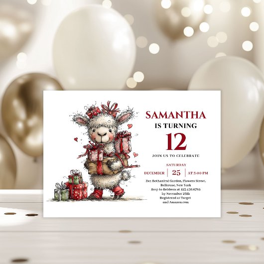 Invitation Adorable whimsical animals theme kids birthday 