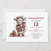 Invitation Adorable whimsical animals theme kids birthday  (Devant)