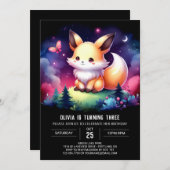 Invitation Adorable Whimsy Fox Anniversaire numérique (Devant / Derrière)
