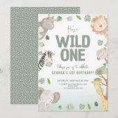 Invitation Adorable Wild un anniversaire sans sexe (Devant / Derrière)