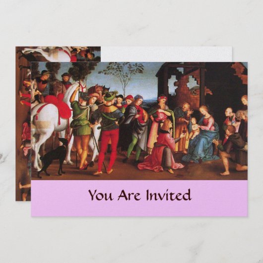 Invitation ADORATION DE LA Fête de Noël MAGI (Devant / Derrière)