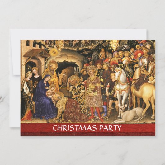 Invitation ADORATION DE MAGI Gentile Da Fabriano, Noël (Devant)