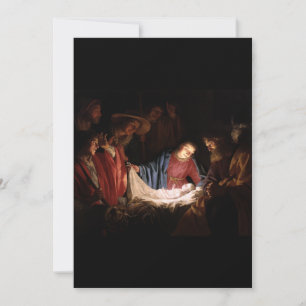 Invitation Adoration des bergers par Gerard van Honthorst