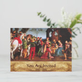 Invitation ADORATION DES MAGI parchemin (Debout devant)