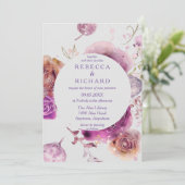 Invitation Adoration Mariage violette (Debout devant)