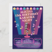 Invitation Ados de soirée karaoké anniversaire adolescent (Devant)