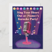 Invitation Ados de soirée karaoké anniversaire adolescent (Dos)