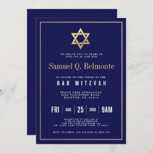 Invitation Adresse de l'invitation W de marine de Mitzvah de