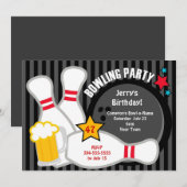 Invitation Adult Bowling (Devant / Derrière)