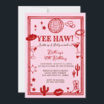 Invitation Adult Rose Red Cowgirl Occidentale Anniversaire<br><div class="desc">Cowgirl Boot Floral Western Invitation. Rustique 21e,  30e ou 40e anniversaire de la cow-girl occidentale.</div>