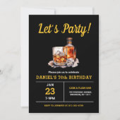 Invitation Adulte 70 ans Whiskey Bourbon fête d'anniversaire (Devant)