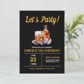 Invitation Adulte 70 ans Whiskey Bourbon fête d'anniversaire (Debout devant)