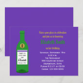 Invitation Adulte Anniversaire Fête Bouteille de vin (Devant / Derrière)