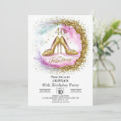 Invitation Adulte Custom Digital Gold 40e anniversaire (Debout devant)