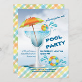 Invitation adulte de cocktail d'été de réception (Devant / Derrière)