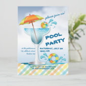 Invitation adulte de cocktail d'été de réception (Debout devant)