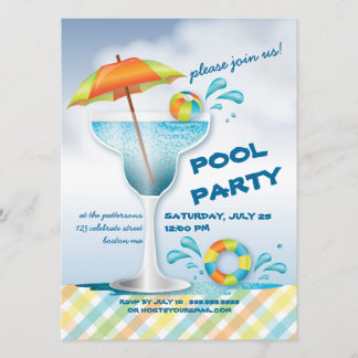 Invitation adulte de cocktail d'été de réception