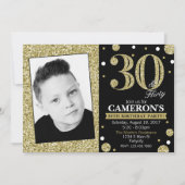 Invitation adulte de photo d'anniversaire d'étape (Devant)