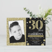 Invitation adulte de photo d'anniversaire d'étape (Debout devant)