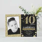 Invitation adulte de photo d'anniversaire d'étape (Debout devant)