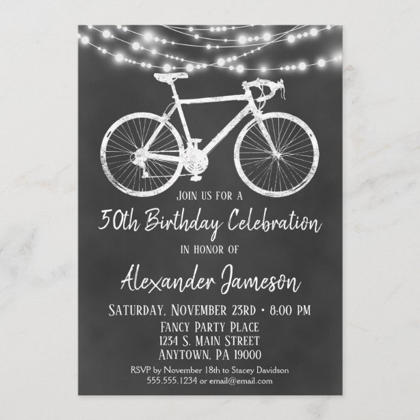 carte invitation bicyclette