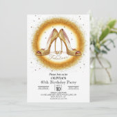 Invitation Adulte Fabulous Digital Gold 40e anniversaire (Debout devant)