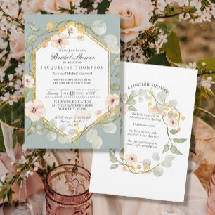 Invitation Adulte Fête des mariées Argent Sage Rose Adulte