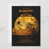 Invitation Adulte Halloween Party Moon Spider (Devant)