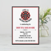 Invitation Adulte Pompier Événement Retraite Anniversaire (Debout devant)